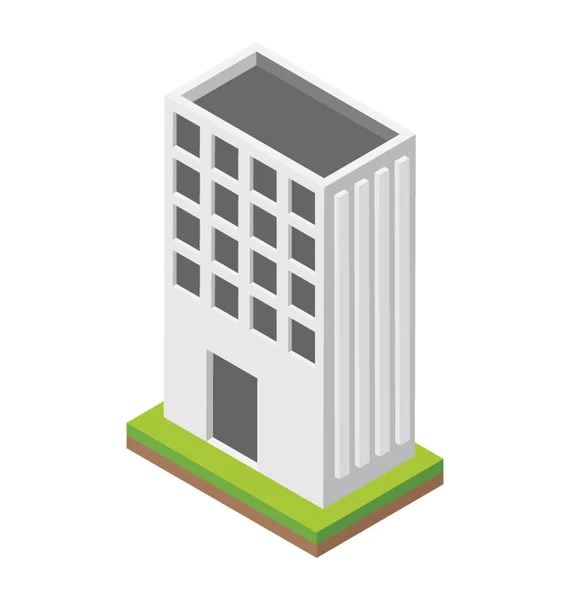 Icono Isométrico Del Edificio Apartamentos — Vector de stock