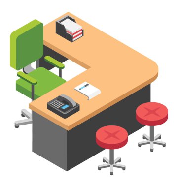 Ofis İşyeri, işveren tablo düz simgesi