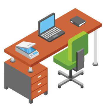 Üç boyutlu simge bilgisayar masası