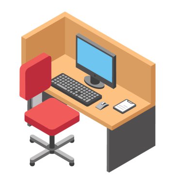 Üç boyutlu simge bilgisayar masası