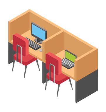 Office kabin, çalışma alanı'nı düz simgesi