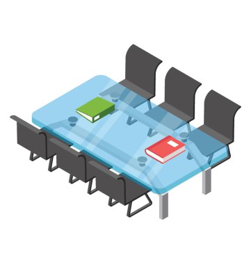 Toplantı oda düz vektör simgesi