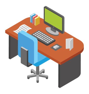 Çalışan Resepsiyon, düz simgesi çalışan kişi