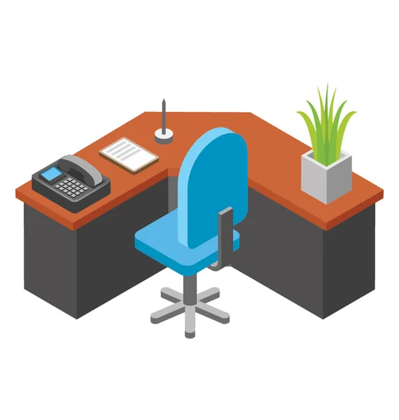 Professionelles Büro Business Room Arbeitsplatz — Stockvektor
