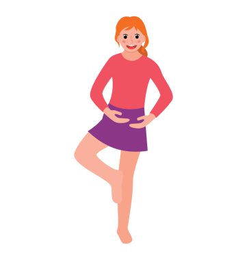Çocuk ağacında poz yoga düz simgesi tasarım 