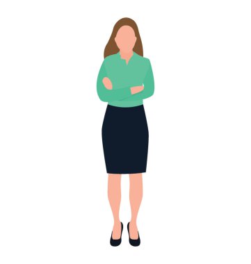 kadın avatar ayakta düz simgesi tasarım