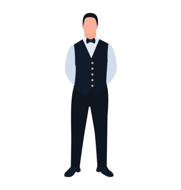 Erkek avatar ayakta düz simgesi tasarım