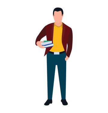 Okuyucu düz simgesi tasarım kitap