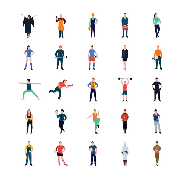 Businessman Flat Icons Pack People Represent Individuality Each Person Pack — Stock Vector