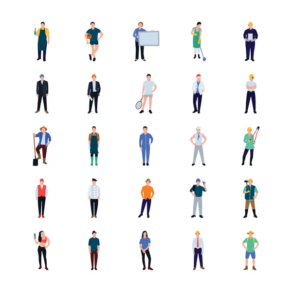 Occupations Flat Icons Pack Represent Individuality Each Person Pack Proves — Stock Vector