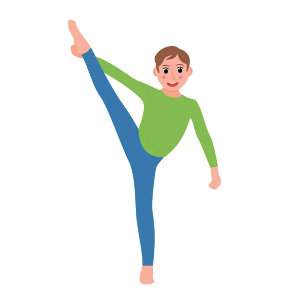 Triangle Yoga Pose Flat Icon Design — Stock Vector