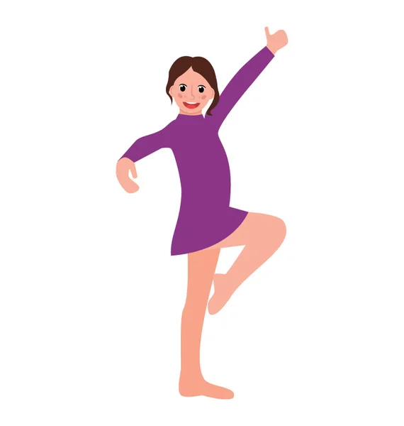 Flat Icon Design Dance Pose — Stock Vector