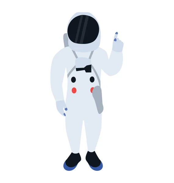 Desain Ikon Datar Spaceman - Stok Vektor