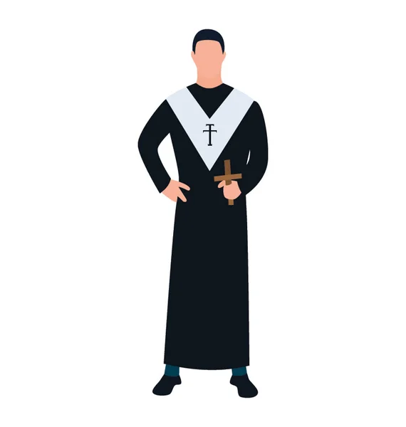 Religious Person Priest Flat Icon Design — Stock Vector