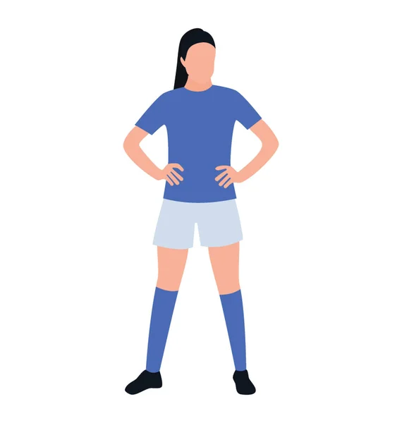 Sportlerinnen Uniform Weibliches Spielersymbol — Stockvektor