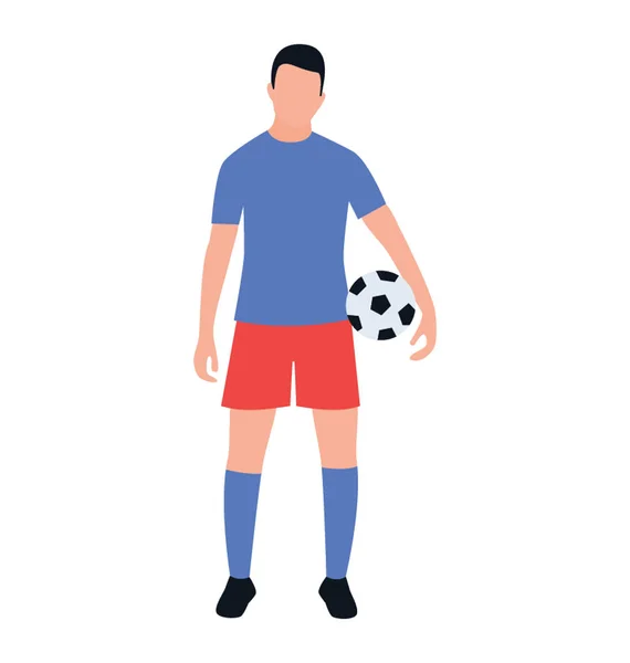 Fußballer Flache Ikone Design Teamplayer — Stockvektor