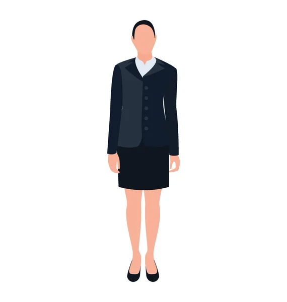 Businesswoman Conception Icône Plate — Image vectorielle