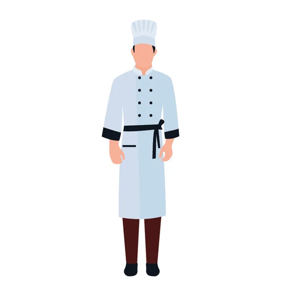 Projeto Liso Chef Com Chapéu Chef — Vetor de Stock