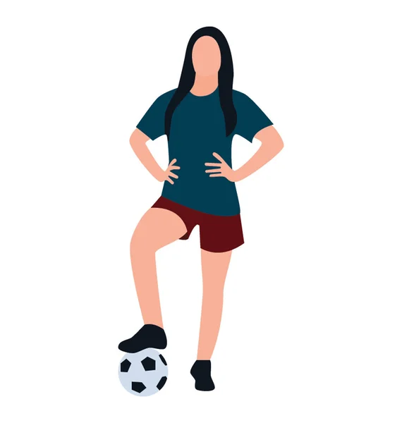 Fútbol Jugador Plano Icono Diseño Jugador Equipo — Vector de stock