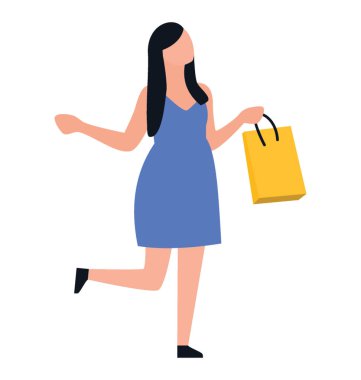 Kız çantası, düz simgesi tasarım alışveriş için hazır 