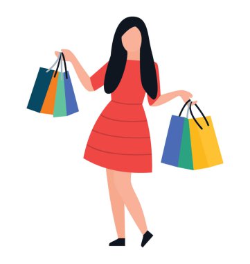 Moda kız düz simgesi tasarım