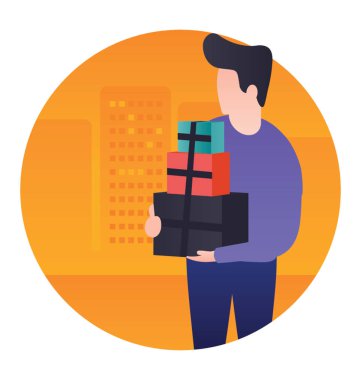 Noel hediyeleri, Noel partisi düz çizimi