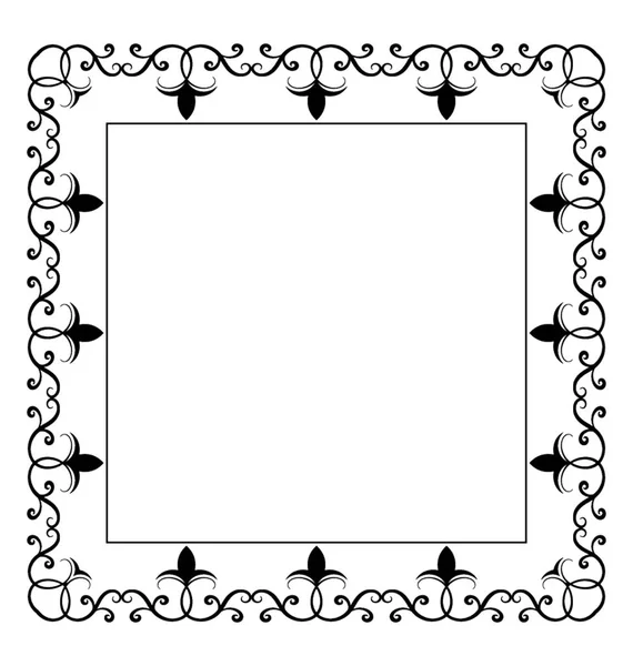 Liniensymbol Design Des Quadratischen Rahmens — Stockvektor