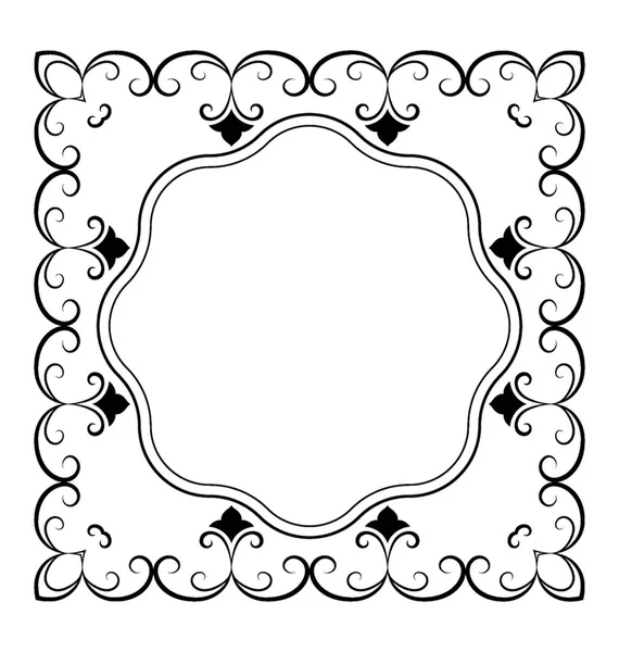 Embroidered Monogram Line Icon Design — Stock Vector