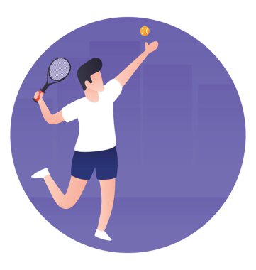 Raket ve top tenis ifade eden hizmet eylem