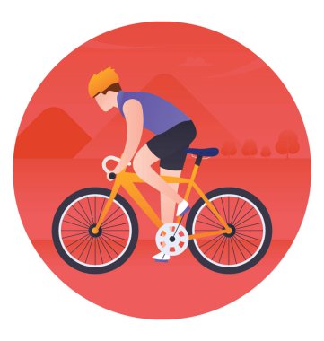 Düz Bisiklete binme simge sunan şekil döngüsü