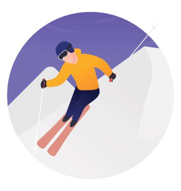 Buz pateni artistik simgesini ifade eden insan avatar
