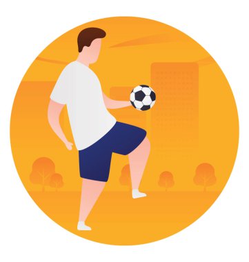 İnsan isabet futbol düz simgesi tasarım