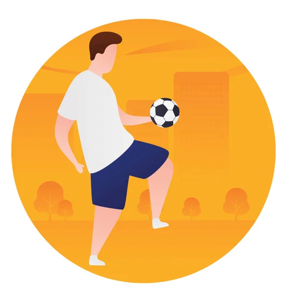 Menselijke Raken Voetbal Platte Pictogram Ontwerp — Stockvector