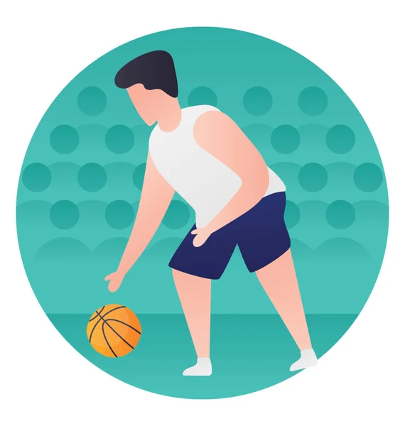 Baloncesto Plano Icono Diseño — Vector de stock