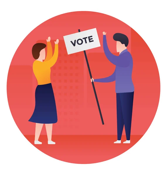 Campaña Votación Plano Icono Diseño — Archivo Imágenes Vectoriales