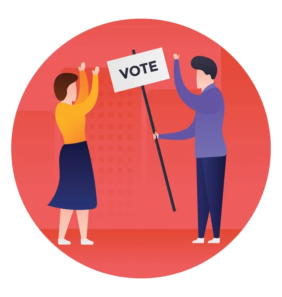 Campaña Votación Plano Icono Diseño — Vector de stock