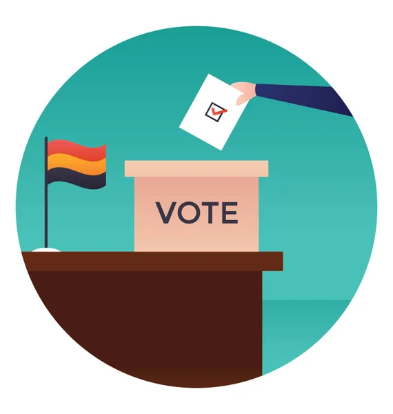 Ψηφοφορία Διαδικασία Χύτευσης Επίπεδη Εικονίδιο Σχεδιασμός — Διανυσματικό Αρχείο