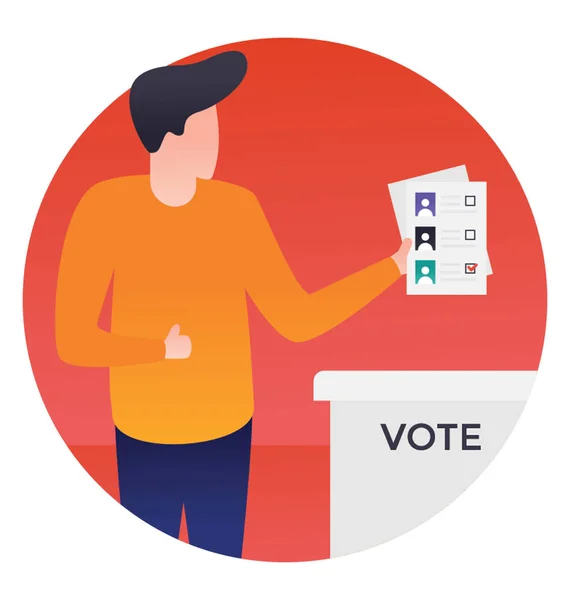 Voto Proceso Fundición Diseño Icono Plano — Vector de stock