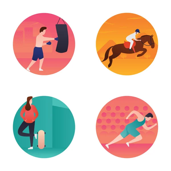 Neste Atraente Colorido Olímpico Jogos Flat Icons Pack Você Pode —  Vetores de Stock