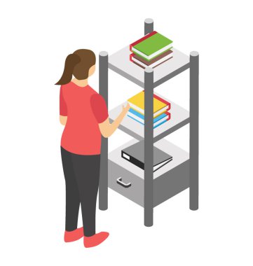 Kitaplık tasarımını düz simgesi