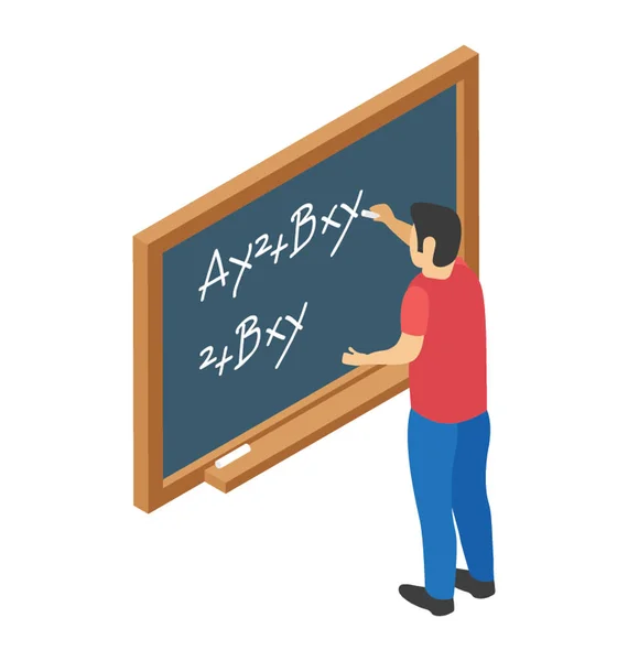 Algebra Klasse Platte Pictogram Ontwerp — Stockvector