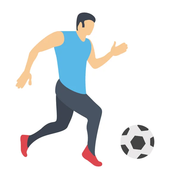 Fußballer Flache Ikone Design — Stockvektor