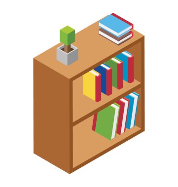 Kitaplık tasarımını düz simgesi