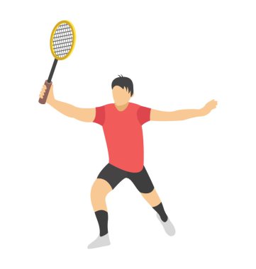 Spor gün düz simgesi tasarım, raket oyuncu