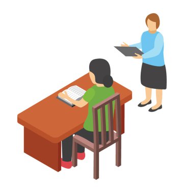 Öğrenci ve öğretmen düz simgesi tasarım