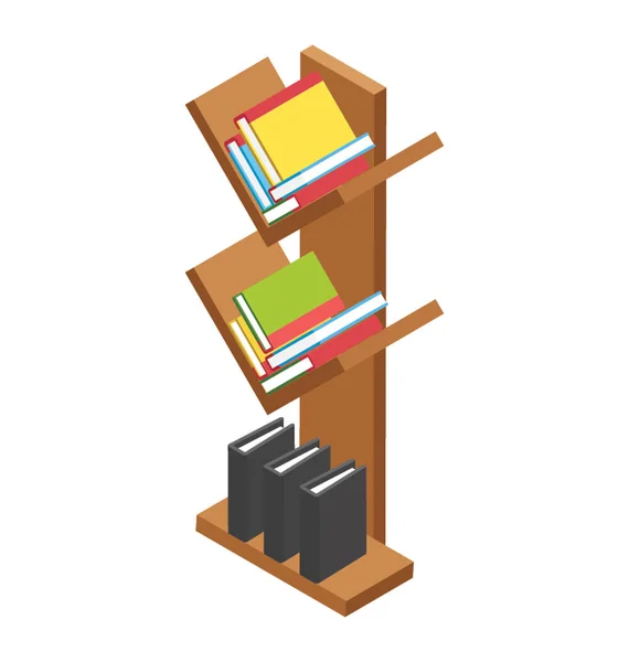 Flat Icon Design Bookshelf — Stock Vector