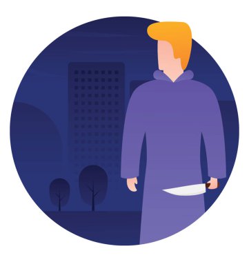 Cadılar Bayramı katil düz simgesi tasarım