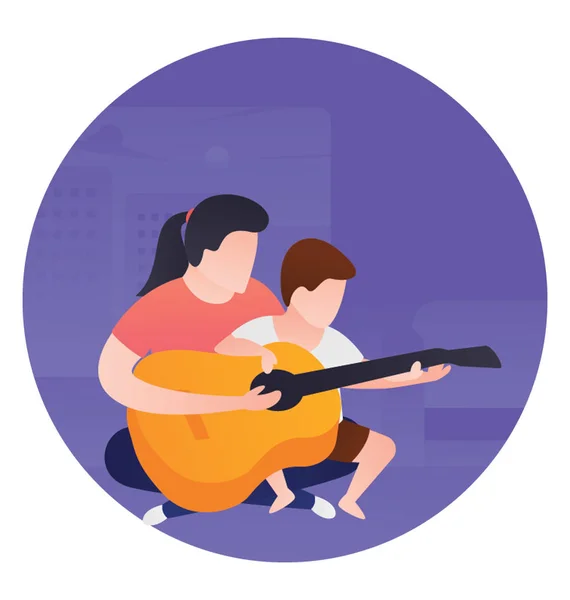 stock vector Flat icon design of guitar practice