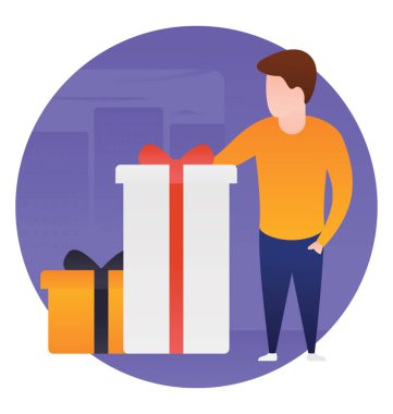 Sürpriz hediye düz simgesi tasarım