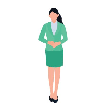 Kadın işçi düz simgesi tasarım 